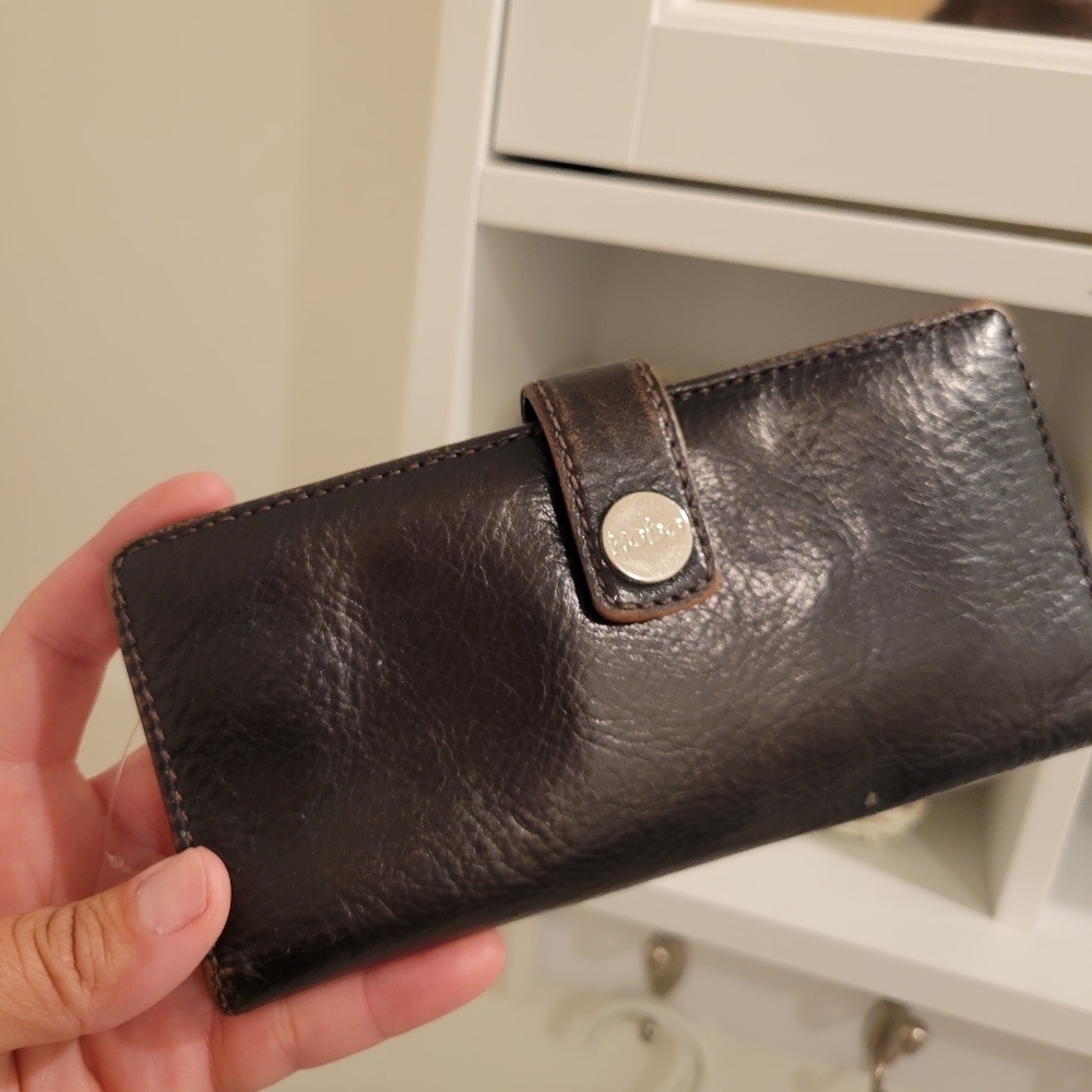 Leather Wallet HOBO International Textured Brown Wallet